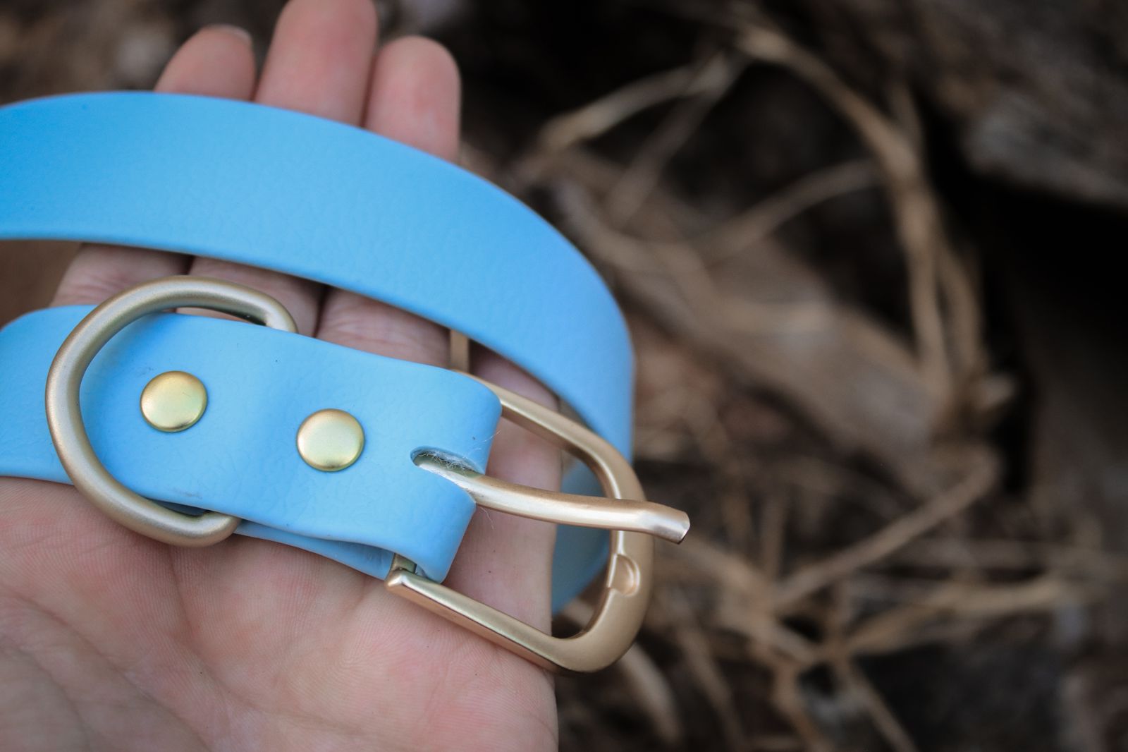 Collar de biothane azul